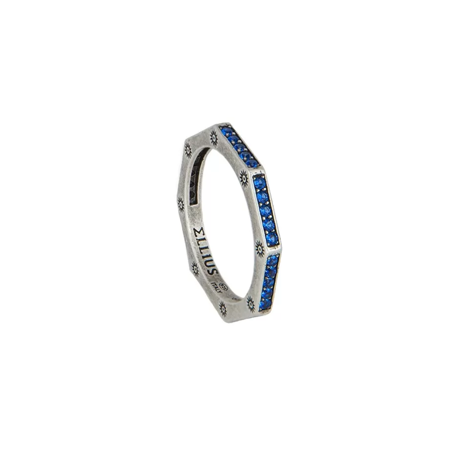 Uomo Ellius Jewelry Anello Ottagono Pietre Uomo Solaris