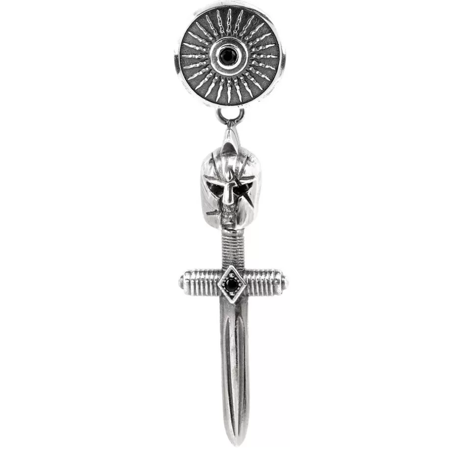 Uomo Ellius Jewelry Orecchino Armatura Gladiatore Pietre